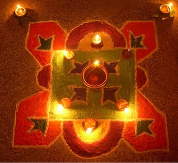 Rangoli with lights