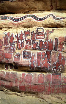 Dogon cliff painting