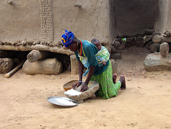 Dogon woman with her baby