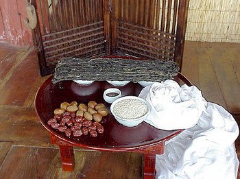 traditional Korean praying table