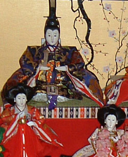 Emperor Doll and two court ladies