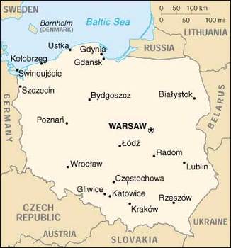 map of Poland