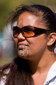 Maori woman with Tā moko tattoo