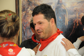 Participant in the San Fermin festival