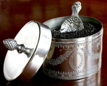 Silver tea caddy