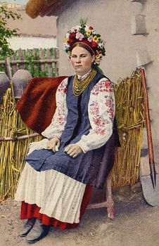 Woman wearing vinok