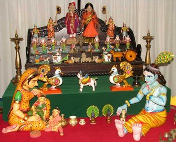 Krishna and Gopi with dolls