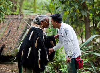 Hongi greeting of the Maori