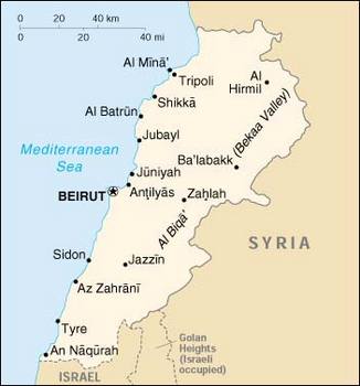 Map of Lebanon