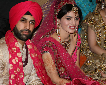 Sikh bride and groom