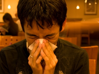 Man sneezing