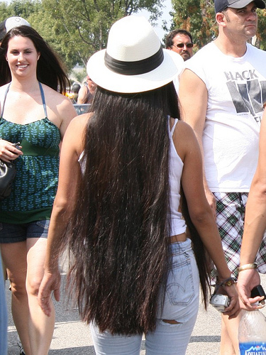 Woman with long hair