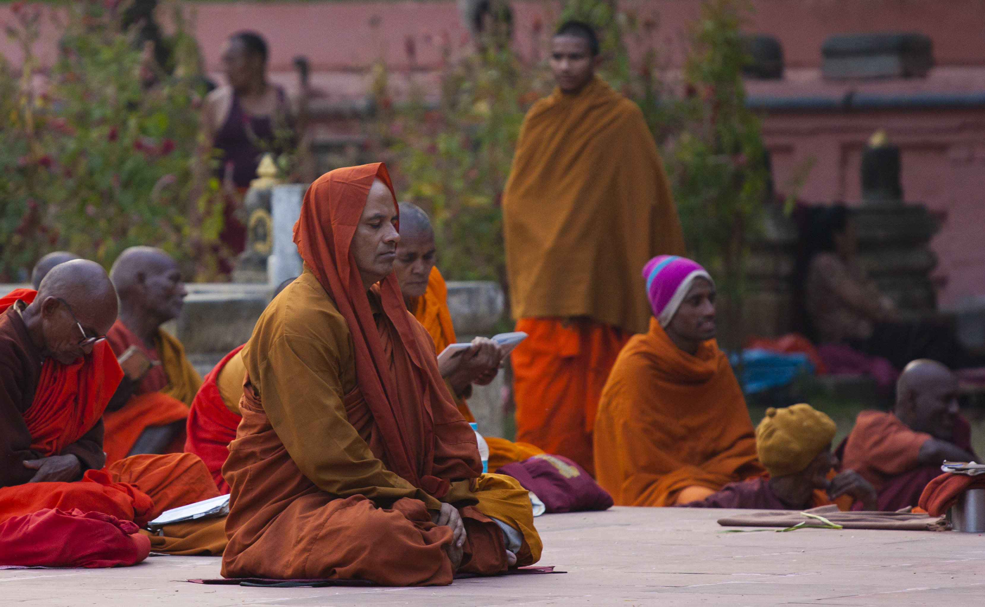 Buddhist Men Meditating